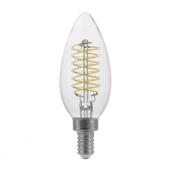 60-Watt Equivalent B11 Dimmable E12 Candelabra Fine Bendy Filament LED Vintage Edison Light Bulb Soft White (3-Pack) by EcoSmart