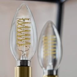 60-Watt Equivalent B11 Dimmable E12 Candelabra Fine Bendy Filament LED Vintage Edison Light Bulb Soft White (3-Pack) by EcoSmart -EcoSmart Sales ecosmart edison bulbs b11c7e12827s 66 1000