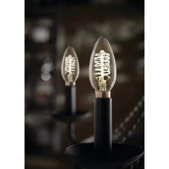 60-Watt Equivalent B11 Dimmable E12 Candelabra Fine Bendy Filament LED Vintage Edison Light Bulb Soft White (3-Pack) by EcoSmart -EcoSmart Sales ecosmart edison bulbs b11c7e12827s 77 1000