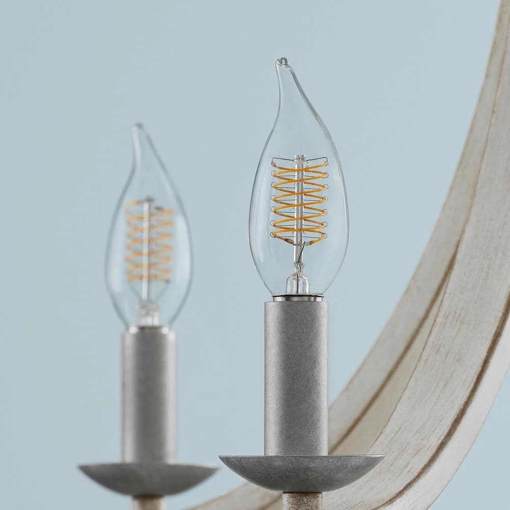 60-Watt Equivalent BA11 Dimmable E12 Candelabra Fine Bendy Filament LED Vintage Edison Light Bulb Bright White (3-Pack) by EcoSmart 8 60-Watt Equivalent BA11 Dimmable E12 Candelabra Fine Bendy Filament LED Vintage Edison Light Bulb Bright White (3-Pack) by EcoSmart - Image 6