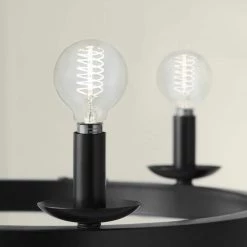 60-Watt Equivalent G16.5 Dimmable Fine Bendy Filament LED Vintage Edison Light Bulb Daylight (2-Pack) by EcoSmart -EcoSmart Sales ecosmart edison bulbs g16 5c7e12850s 1d 1000