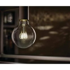 40-Watt Equivalent G30 Dimmable Horizontal Filament LED Vintage Edison Light Bulb Soft White (1-Pack) by EcoSmart -EcoSmart Sales ecosmart edison bulbs g30c5e26827w 77 1000