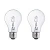 60-Watt Equivalent A19 Dimmable Halogen Light Bulb Soft White (2920K) (2-Pack) by EcoSmart -EcoSmart Sales ecosmart halogen bulbs 258335 64 1000