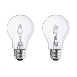 60-Watt Equivalent A19 Dimmable Halogen Light Bulb Soft White (2920K) (2-Pack) by EcoSmart