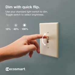 60-Watt Equivalent A19 CEC Built in Dimming LED Light Bulb with Selectable Color Temperature (1-Pack) by EcoSmart 25 60-Watt Equivalent A19 CEC Built in Dimming LED Light Bulb with Selectable Color Temperature (1-Pack) by EcoSmart -EcoSmart Sales ecosmart led light bulbs 11a19060wwall01 31 1000