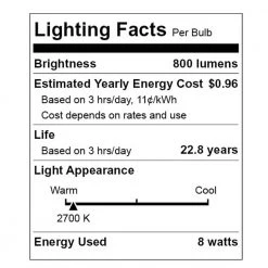 60-Watt Equivalent A21 Dimmable CEC Battery Backup LED Light Bulb with Selectable Color Temperature (1-Pack) by EcoSmart -EcoSmart Sales ecosmart led light bulbs 11a21060wcctb01 4f 1000