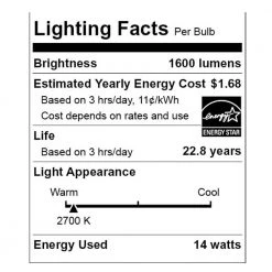100-Watt Equivalent A21 Dimmable CEC Motion Sensor LED Light Bulb with Selectable Color Temperature (1-Pack) by EcoSmart -EcoSmart Sales ecosmart led light bulbs 11a21100wcctm01 44 1000