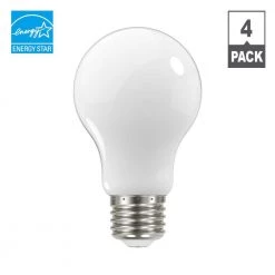 60-Watt Equivalent A19 Dimmable Frosted Glass Filament LED Light Bulb Bright White (4-Pack) by EcoSmart -EcoSmart Sales ecosmart led light bulbs 11ffa1960wesd02 44 1000