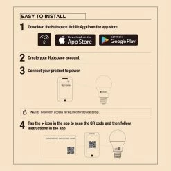 60-Watt Equivalent Smart Hubspace A19 LED Light Bulb Tunable White (1-Bulb) by EcoSmart -EcoSmart Sales ecosmart led light bulbs a10a1960wq1z01 66 1000