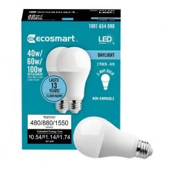 40/60/100-Watt Equivalent A19 Energy Star 3-Way LED Light Bulb Daylight (2-Pack) by EcoSmart 16 40/60/100-Watt Equivalent A19 Energy Star 3-Way LED Light Bulb Daylight (2-Pack) by EcoSmart -EcoSmart Sales ecosmart led light bulbs a7a19a100wesp02 1d 1000