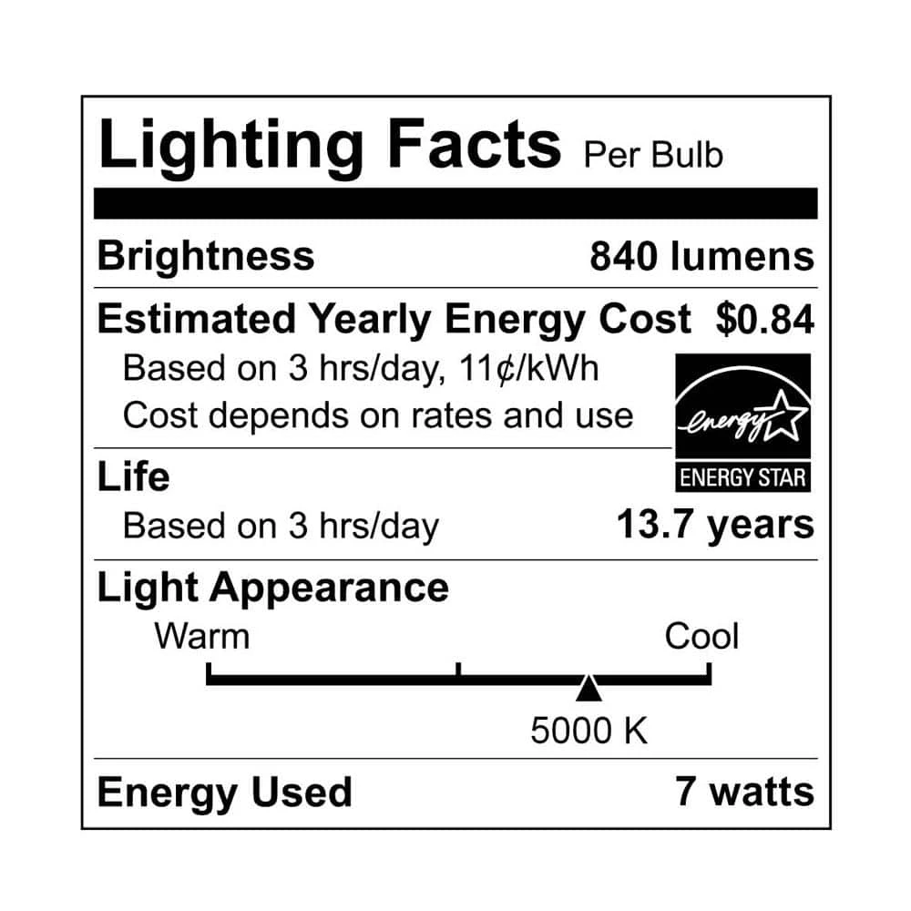 60-Watt Equivalent A19 Dimmable Energy Star Clear Filament Vintage Style LED Light Bulb Daylight (4-Pack) by EcoSmart 12 60-Watt Equivalent A19 Dimmable Energy Star Clear Filament Vintage Style LED Light Bulb Daylight (4-Pack) by EcoSmart - Image 10