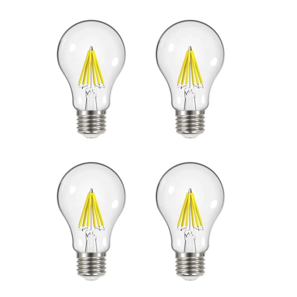 60-Watt Equivalent A19 Dimmable Energy Star Clear Filament Vintage Style LED Light Bulb Daylight (4-Pack) by EcoSmart 3 60-Watt Equivalent A19 Dimmable Energy Star Clear Filament Vintage Style LED Light Bulb Daylight (4-Pack) by EcoSmart