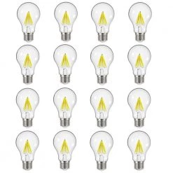 60-Watt Equivalent A19 Dimmable Clear Filament Vintage Style LED Light Bulb Daylight (16-Pack) by EcoSmart
