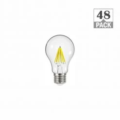 60-Watt Equivalent A19 Dimmable Clear Filament Vintage Style LED Light Bulb Daylight (48-Pack) by EcoSmart -EcoSmart Sales ecosmart led light bulbs a8a19a60wesgd04 c3 1000