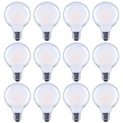 60-Watt Equivalent G25 Globe Dimmable Frosted Glass Filament Vintage Style LED Light Bulb Daylight (12-Pack) by EcoSmart
