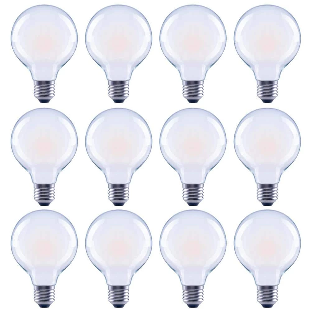 60-Watt Equivalent G25 Globe Dimmable Frosted Glass Filament Vintage Style LED Light Bulb Daylight (12-Pack) by EcoSmart 3 60-Watt Equivalent G25 Globe Dimmable Frosted Glass Filament Vintage Style LED Light Bulb Daylight (12-Pack) by EcoSmart