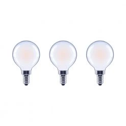 60-Watt Equivalent G16.5 Globe Dimmable Frosted Glass Filament Vintage LED Light Bulb Soft White (3-Pack) by EcoSmart