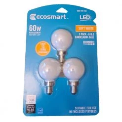 60-Watt Equivalent G16.5 Globe Dimmable Frosted Glass Filament Vintage LED Light Bulb Soft White (3-Pack) by EcoSmart -EcoSmart Sales ecosmart led light bulbs fg 03151 c3 1000