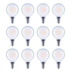 60-Watt Equivalent G16.5 Globe Dimmable Frosted Glass Filament Vintage LED Light Bulb Soft White (12-Pack) by EcoSmart