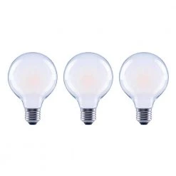 60-Watt Equivalent G25 Dimmable ENERGY STAR Frosted Glass Filament LED Vintage Edison Light Bulb Bright White (3-Pack) by EcoSmart