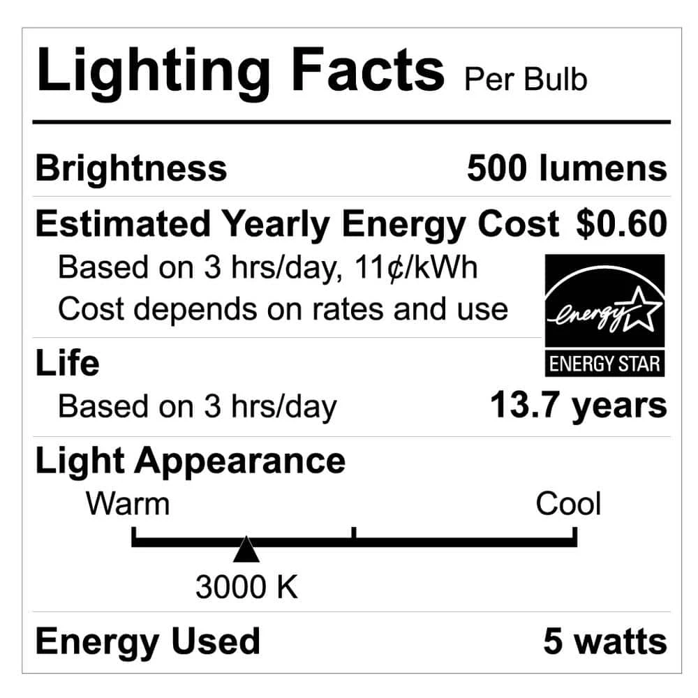 60-Watt Equivalent G25 Dimmable ENERGY STAR Clear Glass Filament Vintage Edison LED Light Bulb Bright White (3-Pack) by EcoSmart 10 60-Watt Equivalent G25 Dimmable ENERGY STAR Clear Glass Filament Vintage Edison LED Light Bulb Bright White (3-Pack) by EcoSmart - Image 8