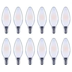 60-Watt Equivalent B11 Dimmable Frosted Glass Filament Candelabra Vintage Edison LED Light Bulb Soft White (12-Pack) by EcoSmart