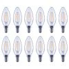 60-Watt Equivalent B11 Dimmable Clear Glass Filament Vintage Edison LED Light Bulb Daylight (12-Pack) by EcoSmart -EcoSmart Sales ecosmart led light bulbs fg 03266x4 64 1000