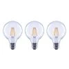 40-Watt Equivalent G25 Globe Dimmable ENERGY STAR Clear Glass Filament LED Vintage Edison Light Bulb Soft White (3-Pack) by EcoSmart