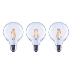 40-Watt Equivalent G25 Globe Dimmable ENERGY STAR Clear Glass Filament LED Vintage Edison Light Bulb Soft White (3-Pack) by EcoSmart