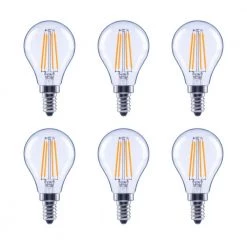 40-Watt Equivalent A15 Dimmable Clear Glass Filament Vintage E12 Candelabra Base Soft White LED Light Bulb (6-Pack) by EcoSmart