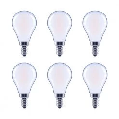 40-Watt Equivalent A15 Dimmable Frosted Glass Filament Vintage E12 Candelabra Base Soft White LED Light Bulb (6-Pack) by EcoSmart