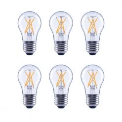 40-Watt Equivalent A15 Dimmable Clear Glass Filament Vintage E26 Medium Base Soft White LED Light Bulb (6-Pack) by EcoSmart