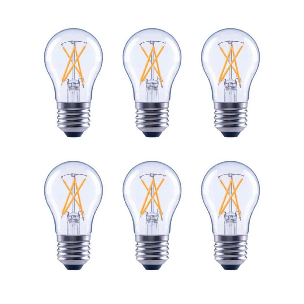 40-Watt Equivalent A15 Dimmable Clear Glass Filament Vintage E26 Medium Base Soft White LED Light Bulb (6-Pack) by EcoSmart 3 40-Watt Equivalent A15 Dimmable Clear Glass Filament Vintage E26 Medium Base Soft White LED Light Bulb (6-Pack) by EcoSmart