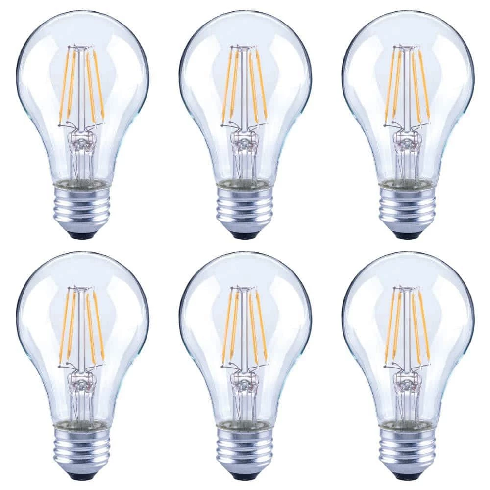 100-Watt Equivalent A19 Dimmable Clear Glass Filament Vintage E26 Medium Base Soft White LED Light Bulb (6-Pack) by EcoSmart 3 100-Watt Equivalent A19 Dimmable Clear Glass Filament Vintage E26 Medium Base Soft White LED Light Bulb (6-Pack) by EcoSmart