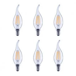 40-Watt Equivalent B11 Flame Tip Dimmable Clear Glass Filament E12 Candelabra Base Soft White LED Light Bulb (6-Pack) by EcoSmart