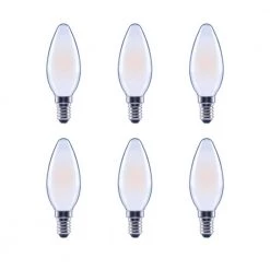 40-Watt Equivalent B11 Dimmable Frosted Glass Filament Vintage E12 Candelabra Base Cool White LED Light Bulb (6-Pack) by EcoSmart
