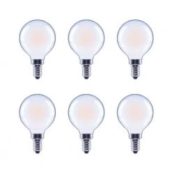 40-Watt Equivalent G16.5 Globe Dimmable Frosted Glass Filament E12 Candelabra Base Soft White LED Light Bulb (6-Pack) by EcoSmart