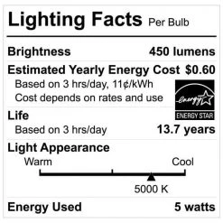 40-Watt Equivalent A15 Dimmable ENERGY STAR Clear Glass Decorative Filament Vintage LED Light Bulb Daylight (3-Pack) by EcoSmart -EcoSmart Sales ecosmart led light bulbs fg 04058 44 1000