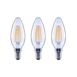 40-Watt Equivalent B11 Dimmable E12 Candelabra ENERGY STAR Clear Glass LED Vintage Edison Light Bulb Soft White (3-Pack) by EcoSmart