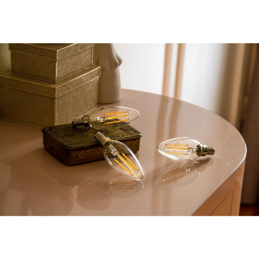 60-Watt Equivalent B11 Dimmable E12 Candelabra ENERGY STAR Clear Glass LED Vintage Edison Light Bulb Soft White (3-Pack) by EcoSmart 14 60-Watt Equivalent B11 Dimmable E12 Candelabra ENERGY STAR Clear Glass LED Vintage Edison Light Bulb Soft White (3-Pack) by EcoSmart - Image 12