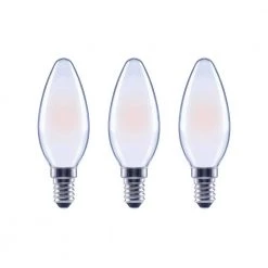 60-Watt Equivalent B11 Dimmable E12 Candelabra ENERGY STAR Frosted Glass LED Vintage Edison Light Bulb Daylight (3-Pack) by EcoSmart