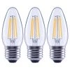 60- -Watt Equivalent B11 Dimmable Blunt Tip Candle Clear Glass Edison Filament LED Light Bulb Soft White (3-Pack) by EcoSmart -EcoSmart Sales ecosmart led light bulbs fg 04192 64 1000