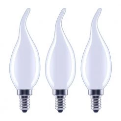60-Watt Equivalent B11 Dimmable E12 Candelabra Bent Tip Frosted Glass LED Vintage Edison Light Bulb Daylight (3-Pack) by EcoSmart