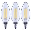 100-Watt Equivalent B13 Blunt Tip Dimmable E12 Candelabra Clear Glass LED Vintage Edison Light Bulb Bright White(3-Pack) by EcoSmart