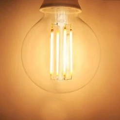 60-Watt Equivalent G16.5 Dimmable ENERGY STAR CEC Filament LED Light Bulb Bright White (3-Pack) by EcoSmart -EcoSmart Sales ecosmart led light bulbs g16 5c6e12930z 44 1000