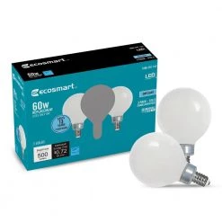 60-Watt Equivalent G16.5 Dimmable ENERGY STAR CEC Filament LED Light Bulb Daylight (3-Pack) by EcoSmart -EcoSmart Sales ecosmart led light bulbs g16 5f6e12950z 4f 1000