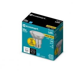 50-Watt Equivalent PAR20 Dimmable Adjustable Beam Angle LED Light Bulb Bright White (2-Pack) by EcoSmart -EcoSmart Sales glass like silver ecosmart led light bulbs a20pr2050wesd32 4f 1000
