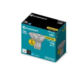 75-Watt Equivalent PAR30 Dimmable Flood LED Light Bulb Bright White (2-Pack) by EcoSmart 14 75-Watt Equivalent PAR30 Dimmable Flood LED Light Bulb Bright White (2-Pack) by EcoSmart -EcoSmart Sales glass like silver ecosmart led light bulbs a20pr3075wesd32 4f 1000