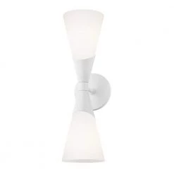 Parker 2 Light Glossy White Wall Sconce by MITZI HUDSON VALLEY LIGHTING