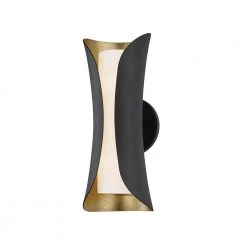 Josie 2 Light Gold Leaf/Black Wall Sconce by MITZI HUDSON VALLEY LIGHTING